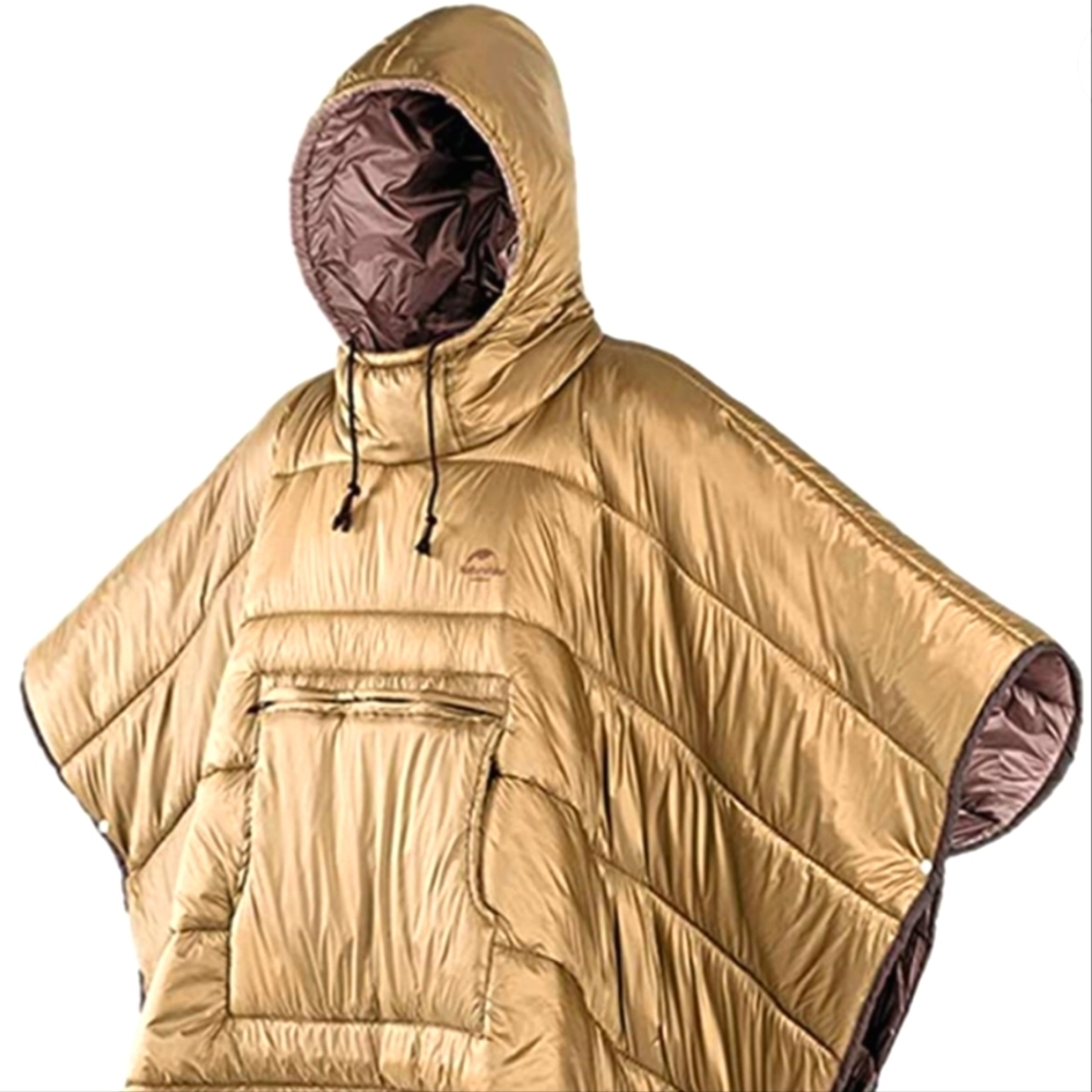 Packable water resistant poncho sleeping bag os